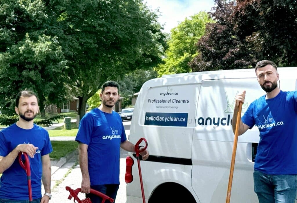 AnyClean cleaning services in Mississauga, Ontario: cleaners with their gear
