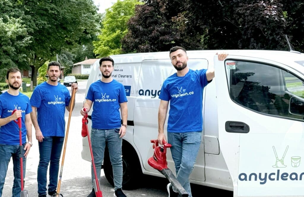 AnyClean cleaning services in La Ronge, Saskatchewan: team with equipment by the van