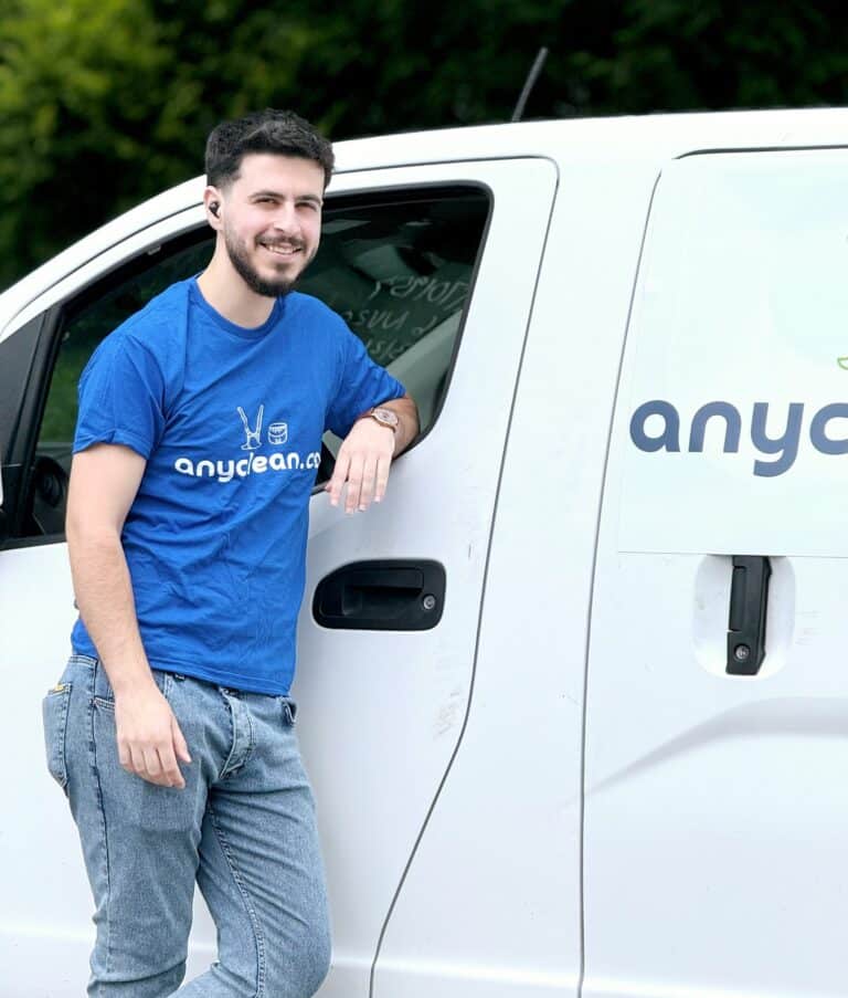 AnyClean cleaner at the van door