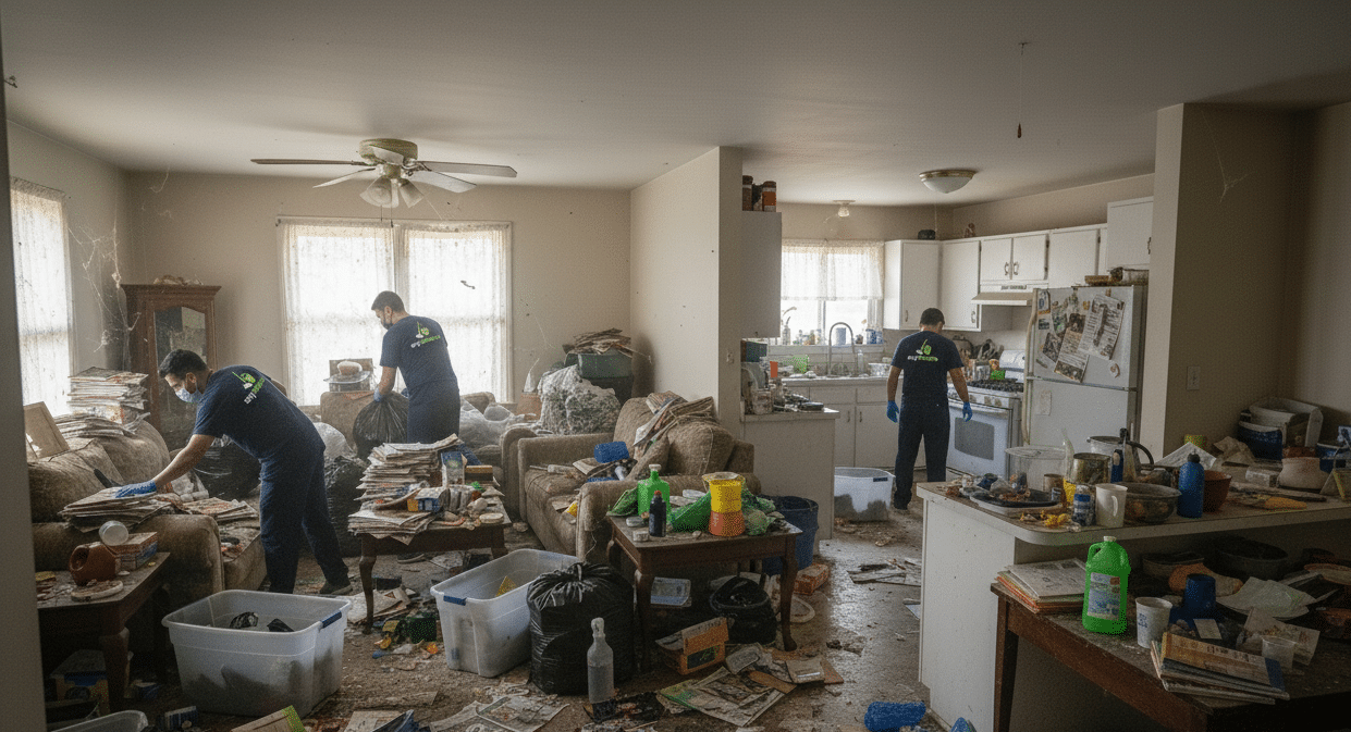 Professional hoarder cleaning by Anyclean