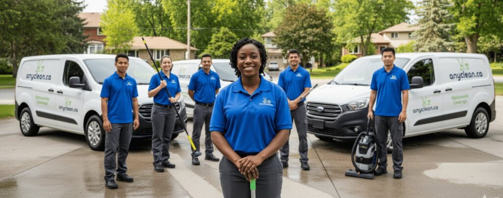 AnyClean cleaning crew ready for a booked visit